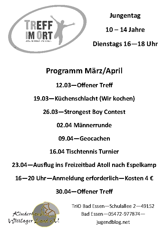 Programm Jungentag März_April 2013